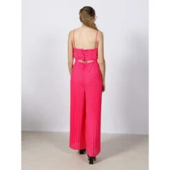 Combinaison Pantalon Plissée Cloé Rose Fluo Femme - Morgan -Vero Vetements Magasin combinaison pantalon plissee cloe rose fluo femme morgan 2