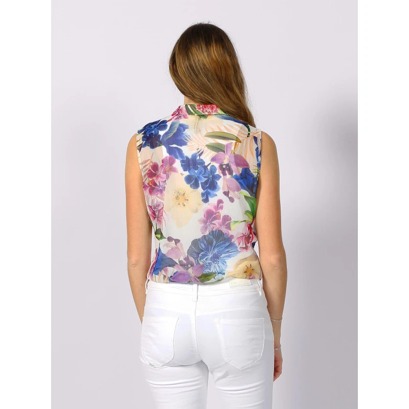 Débardeur Chemisier Clouis Fleurs Multicolore Femme - Guess 4 Débardeur Chemisier Clouis Fleurs Multicolore Femme - Guess – Image 2