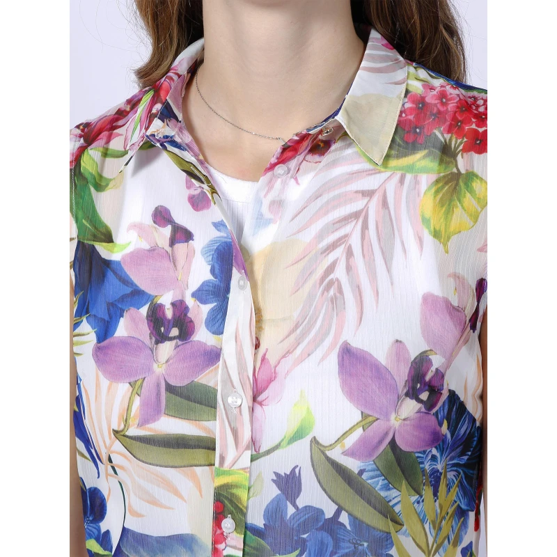 Débardeur Chemisier Clouis Fleurs Multicolore Femme - Guess 6 Débardeur Chemisier Clouis Fleurs Multicolore Femme - Guess – Image 4