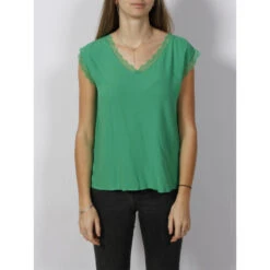 Débardeur Col Manches Dentelle Jasmina Vert Femme - Only