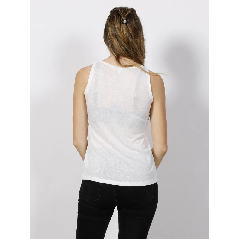 SUN VALLEY Débardeur Col V Pailleté Jizdra Blanc Femme - Sunvalley 4 SUN VALLEY Débardeur Col V Pailleté Jizdra Blanc Femme - Sunvalley – Image 2