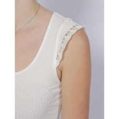 Débardeur Côtelé Manches Maille Blanc Femme - Salsa 9 Débardeur Côtelé Manches Maille Blanc Femme - Salsa -Vero Vetements Magasin debardeur cotele manches maille blanc femme salsa 3