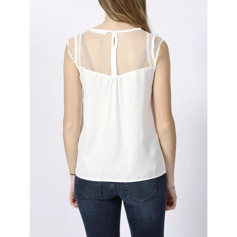 Débardeur Dentelles Sue Blanc Femme - Deeluxe 4 Débardeur Dentelles Sue Blanc Femme - Deeluxe – Image 2