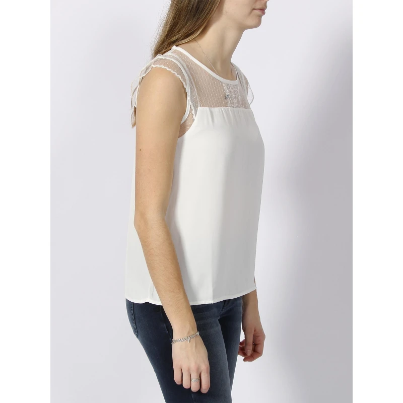 Débardeur Dentelles Sue Blanc Femme - Deeluxe 5 Débardeur Dentelles Sue Blanc Femme - Deeluxe – Image 3