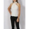 Débardeur Halter Satiné Blanc Femme - Salsa 1 Débardeur Halter Satiné Blanc Femme - Salsa -Vero Vetements Magasin debardeur halter satine blanc femme salsa