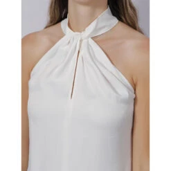 Débardeur Halter Satiné Blanc Femme - Salsa 9 Débardeur Halter Satiné Blanc Femme - Salsa -Vero Vetements Magasin debardeur halter satine blanc femme salsa 3
