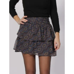 Jupe à Volants Francesca Bleu Marine Femme - Only