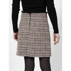 Jupe Droite Taille Haute Multico Rose Femme - Morgan -Vero Vetements Magasin jupe droite taille haute multico rose femme morgan 1