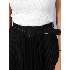 Jupe Plissée Asymétique Gaia Ceinture Noir Femme - Guess -Vero Vetements Magasin jupe plissee asymetique gaia ceinture noir femme guess 3