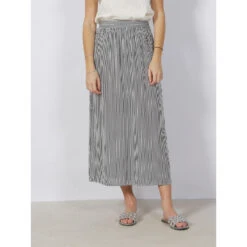 Jupe Rayée Midi Bumpy Bleu Marine Blanc Homme - Vero Moda