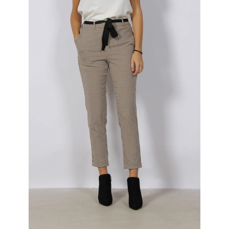 Pantalon à Carreaux Clara Kaya Marron Femme - Vero Moda 3 Pantalon à Carreaux Clara Kaya Marron Femme - Vero Moda
