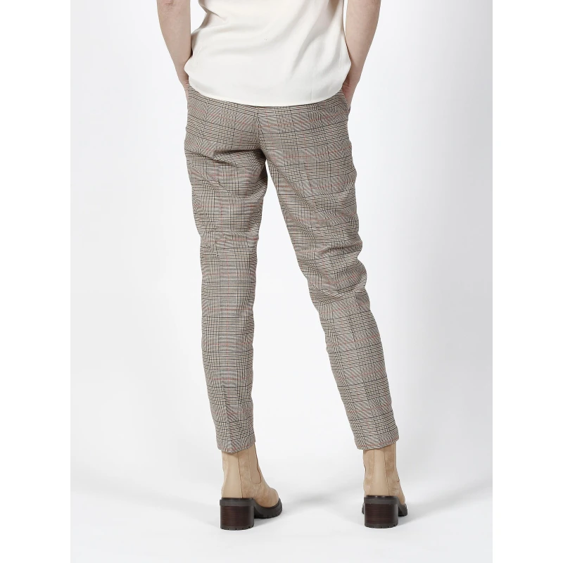 Pantalon Chino à Carreaux Beige Femme - Salsa 4 Pantalon Chino à Carreaux Beige Femme - Salsa – Image 2
