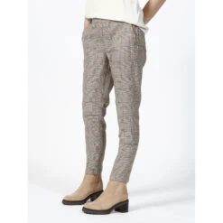 Pantalon Chino à Carreaux Beige Femme - Salsa 8 Pantalon Chino à Carreaux Beige Femme - Salsa -Vero Vetements Magasin pantalon chino a carreaux beige femme salsa 2