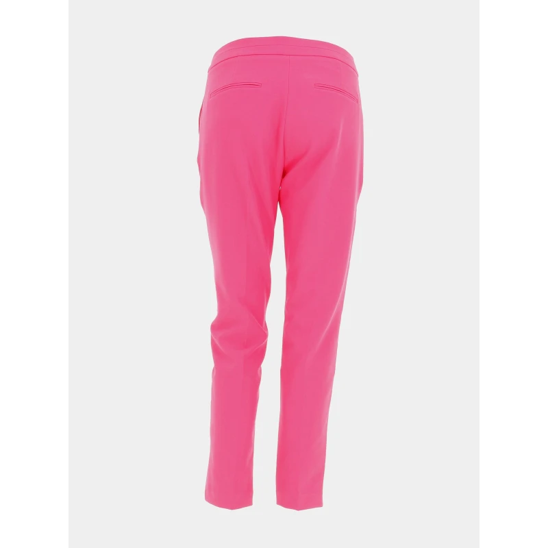 Pantalon Droit Cris Rose Fluo Femme - Morgan 4 Pantalon Droit Cris Rose Fluo Femme - Morgan – Image 2