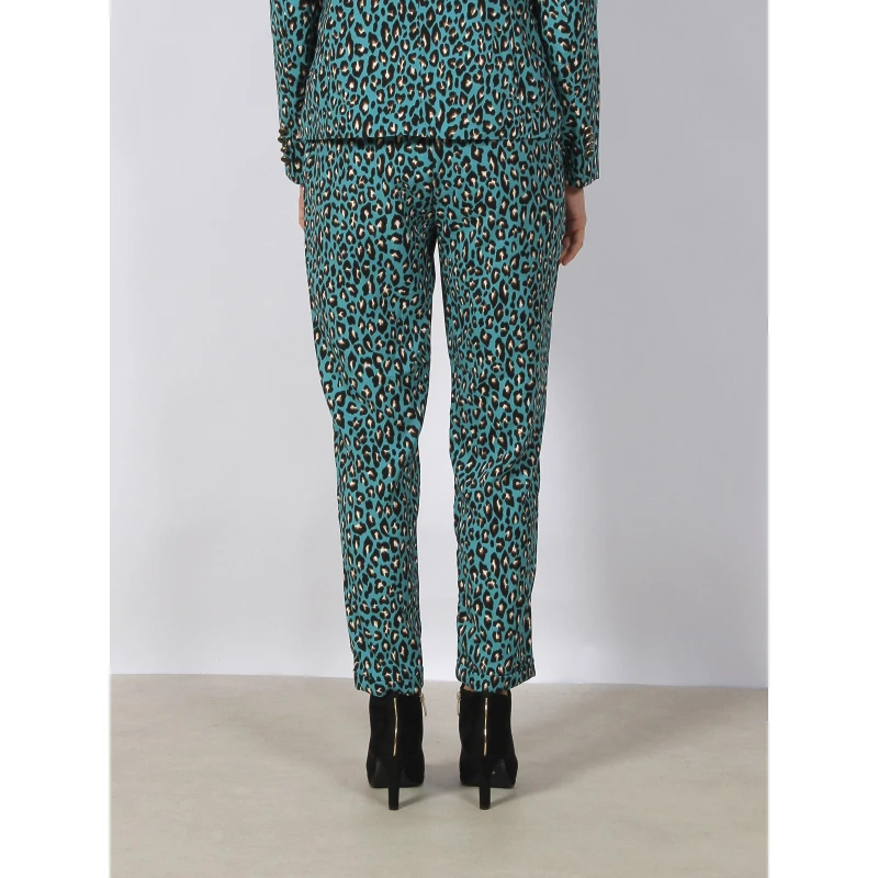 Pantalon Droit Fluide Léopard Dodo Vert Femme - Vero Moda 4 Pantalon Droit Fluide Léopard Dodo Vert Femme - Vero Moda – Image 2