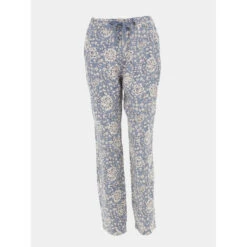 Pantalon Fluide à Fleurs Vallies Bleu Femme - Sun Valley