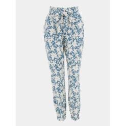 Pantalon Fluide Agnes Atlantic Bleu Blanc Femme - Tiffosi