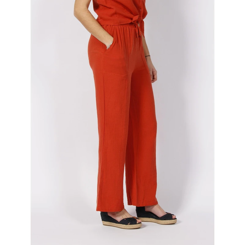 Pantalon Fluide Dana Orange Femme - Deeluxe 5 Pantalon Fluide Dana Orange Femme - Deeluxe – Image 3