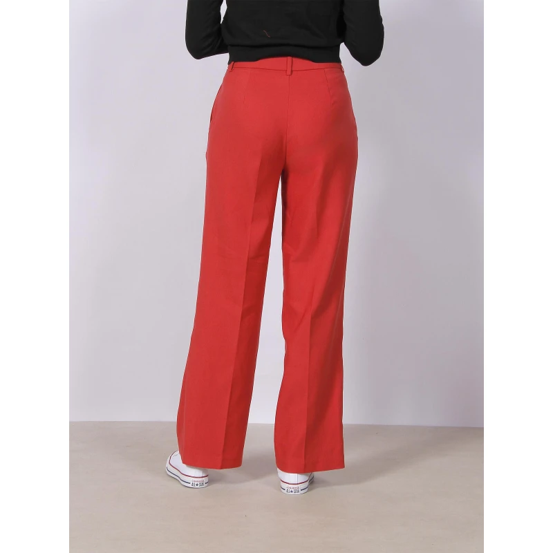 Pantalon Fluide Large Ciffany Rouge Femme - Vero Moda 4 Pantalon Fluide Large Ciffany Rouge Femme - Vero Moda – Image 2