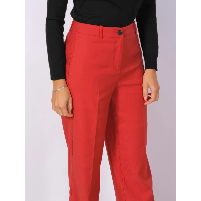 Pantalon Fluide Large Ciffany Rouge Femme - Vero Moda 6 Pantalon Fluide Large Ciffany Rouge Femme - Vero Moda – Image 4
