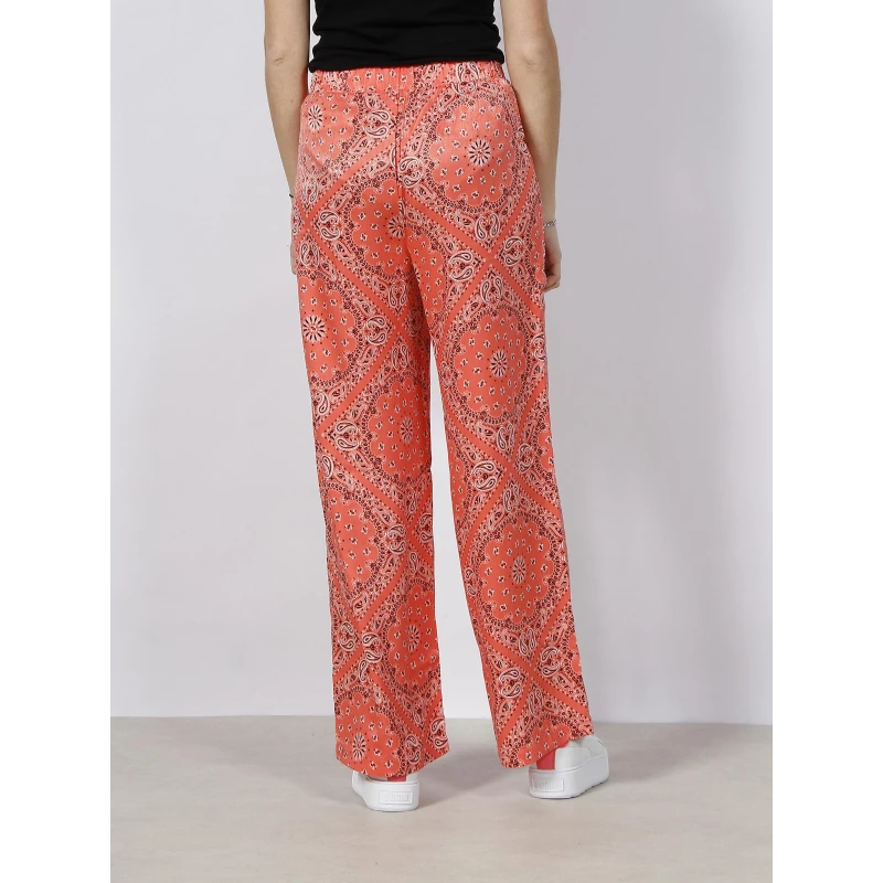 Pantalon Imprimés Fluide Large Rina Rose Corail Femme - Vero Moda 4 Pantalon Imprimés Fluide Large Rina Rose Corail Femme - Vero Moda – Image 2
