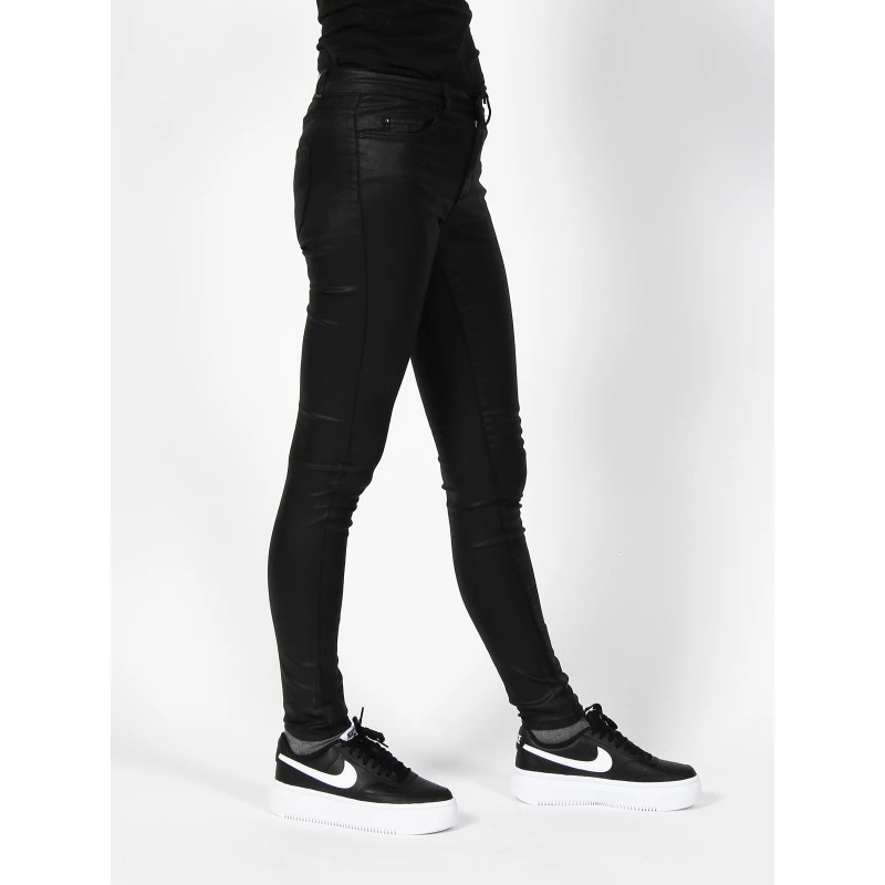 Pantalon Slim Enduit Noir Femme - Only 5 Pantalon Slim Enduit Noir Femme - Only – Image 3