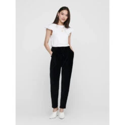 Pantalon Velours Côtelé Pop Trash Ping Pong Noir Femme - Only 8 Pantalon Velours Côtelé Pop Trash Ping Pong Noir Femme - Only -Vero Vetements Magasin pantalon velours cotele pop trash ping pong noir femme only 2