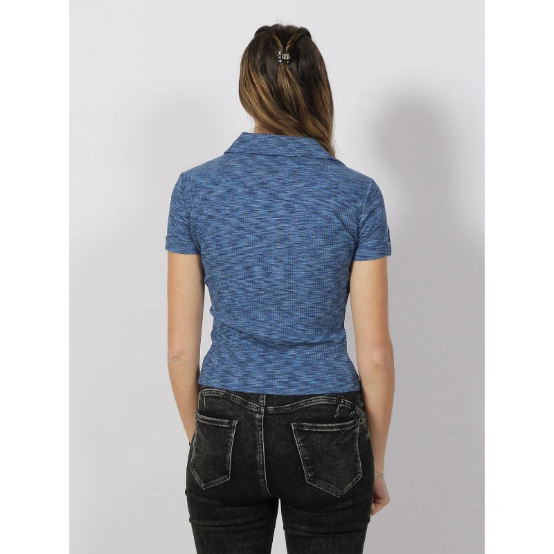 Polo Côtelé Latifah Bleu Chiné Femme - Guess 4 Polo Côtelé Latifah Bleu Chiné Femme - Guess – Image 2