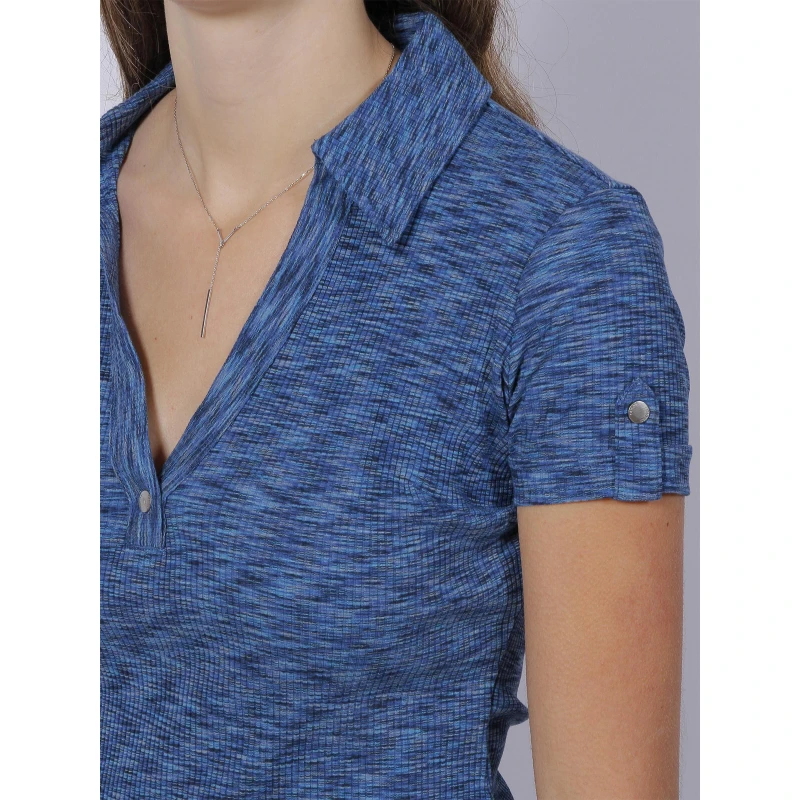 Polo Côtelé Latifah Bleu Chiné Femme - Guess 6 Polo Côtelé Latifah Bleu Chiné Femme - Guess – Image 4