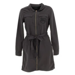 Robe à Ceinture Flap Noir Femme - Von Dutch