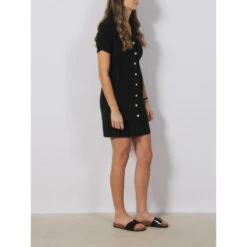 Robe Chemise Cintrée Harper Noir Femme - Vero Moda -Vero Vetements Magasin robe chemise cintree harper noir femme vero moda 2