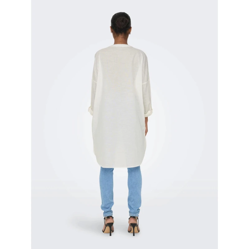 Robe Chemise Oversize Apeldoorn Blanc Femme - Only 4 Robe Chemise Oversize Apeldoorn Blanc Femme - Only – Image 2