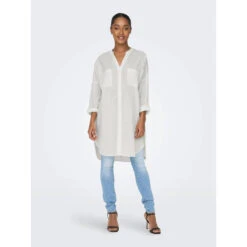 Robe Chemise Oversize Apeldoorn Blanc Femme - Only 8 Robe Chemise Oversize Apeldoorn Blanc Femme - Only -Vero Vetements Magasin robe chemise oversize apeldoorn blanc femme only 2