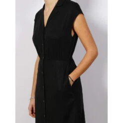 Robe Chemise Refibra Noir Femme - Calvin Klein -Vero Vetements Magasin robe chemise refibra noir femme calvin klein 3