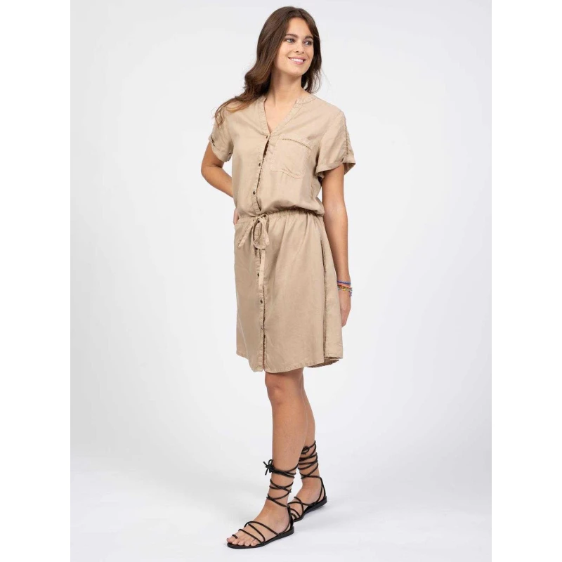 Robe Chemise Tyata Beige Femme - Sun Valley 6 Robe Chemise Tyata Beige Femme - Sun Valley – Image 4
