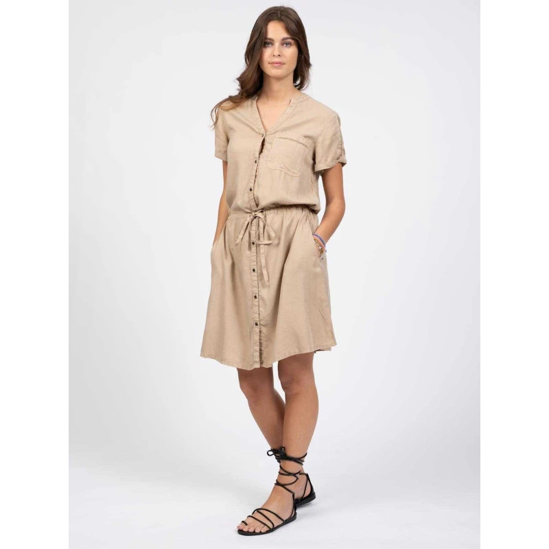 Robe Chemise Tyata Beige Femme - Sun Valley 3 Robe Chemise Tyata Beige Femme - Sun Valley