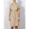 Robe Chemise Utility Tencel Beige Femme - Calvin Klein -Vero Vetements Magasin robe chemise utility tencel beige femme calvin klein