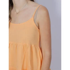 Robe Courte Ample Thyra Orange Femme - Only -Vero Vetements Magasin robe courte ample thyra orange femme only 3