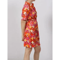 Robe Courte Imprimés Geometric Multicolore Femme - Salsa -Vero Vetements Magasin robe courte imprimes geometric multicolore femme salsa 2