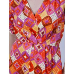 Robe Courte Imprimés Geometric Multicolore Femme - Salsa -Vero Vetements Magasin robe courte imprimes geometric multicolore femme salsa 3