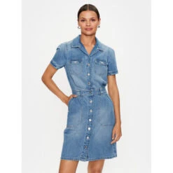 Robe En Jean Lylian Dress Bleu Femme - Guess