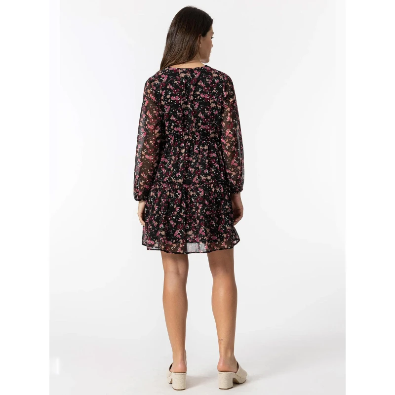 Robe Fou 2 Motif Floral Rose/noir Femme - Tiffosi 4 Robe Fou 2 Motif Floral Rose/noir Femme - Tiffosi – Image 2