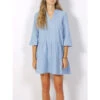 Robe Manches 3/4 Sofie Bleu Clair Femme - Vero Moda -Vero Vetements Magasin robe manches 34 sofie bleu clair femme vero moda