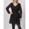 Robe Manches Longues à Pois Pailleté Dee Noir Femme - Only -Vero Vetements Magasin robe manches longues a pois paillete dee noir femme only