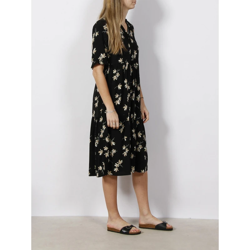 Robe Mi-longues 2/4 à Fleurs Easy Noir Femme - Vero Moda 5 Robe Mi-longues 2/4 à Fleurs Easy Noir Femme - Vero Moda – Image 3
