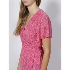 Robe Portefeuille Star Imprimés Rose Femme - Only -Vero Vetements Magasin robe portefeuille star imprimes rose femme only 3