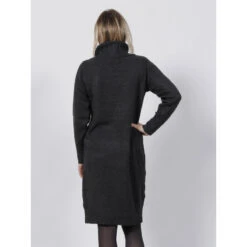 Robe Pull Col Roulé Mila Noir Femme - Deeluxe -Vero Vetements Magasin robe pull col roule mila noir femme deeluxe 1