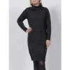 Robe Pull Col Roulé Mila Noir Femme - Deeluxe 1 Robe Pull Col Roulé Mila Noir Femme - Deeluxe -Vero Vetements Magasin robe pull col roule mila noir femme deeluxe
