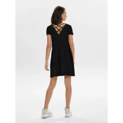 Robe T-shirt Dos Croisé Bera Noir Femme - Only -Vero Vetements Magasin robe t shirt dos croise bera noir femme only 1
