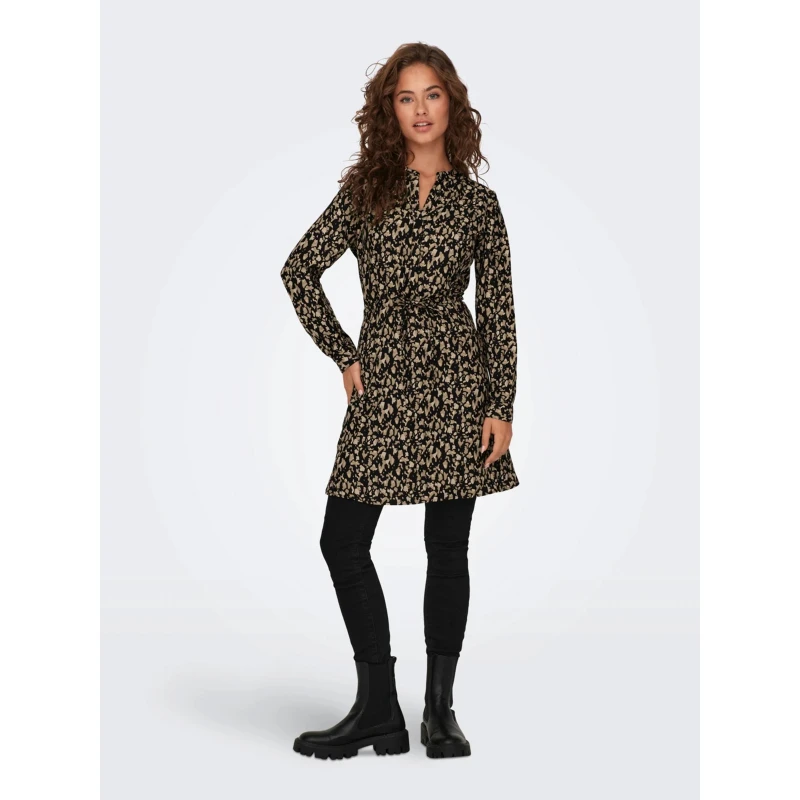 Robe Tunique Cory Motif Animalier Marron/noir Femme - Only 5 Robe Tunique Cory Motif Animalier Marron/noir Femme - Only – Image 3